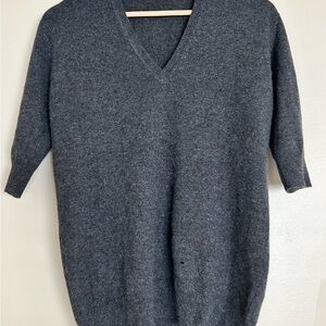 6397 Grey Sweater Women’s Small 100% Cashmere Half Sleeve